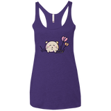 T-Shirts Purple Rush / X-Small Kawaii Mouse and Tulips Women's Triblend Racerback Tank