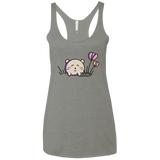 T-Shirts Venetian Grey / X-Small Kawaii Mouse and Tulips Women's Triblend Racerback Tank