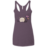 T-Shirts Vintage Purple / X-Small Kawaii Mouse and Tulips Women's Triblend Racerback Tank