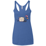 T-Shirts Vintage Royal / X-Small Kawaii Mouse and Tulips Women's Triblend Racerback Tank