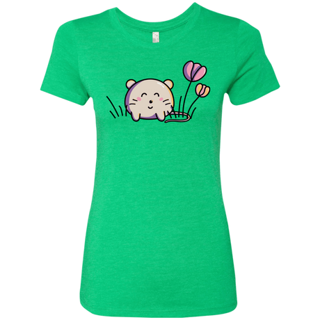 T-Shirts Envy / S Kawaii Mouse and Tulips Women's Triblend T-Shirt