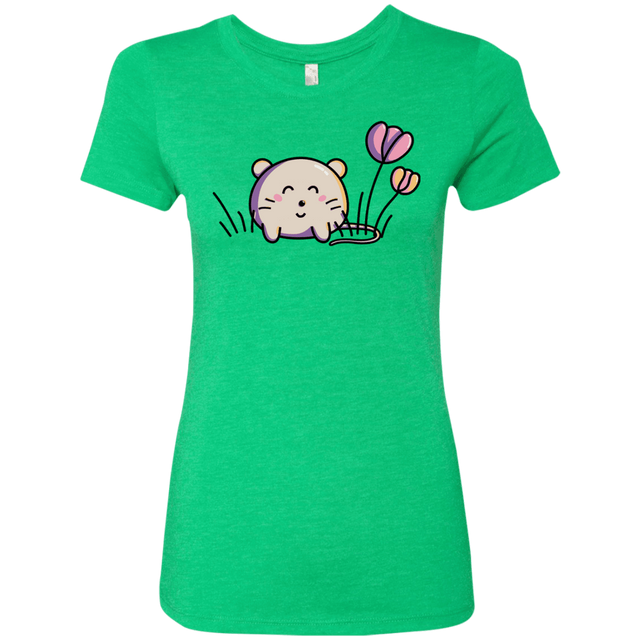 T-Shirts Envy / S Kawaii Mouse and Tulips Women's Triblend T-Shirt