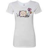 T-Shirts Heather White / S Kawaii Mouse and Tulips Women's Triblend T-Shirt