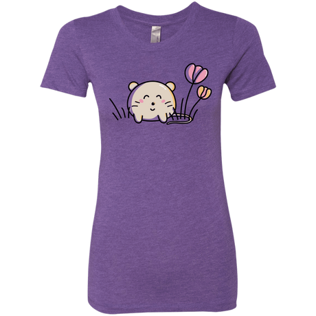 T-Shirts Purple Rush / S Kawaii Mouse and Tulips Women's Triblend T-Shirt