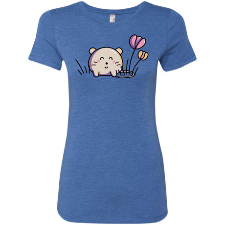 T-Shirts Vintage Royal / S Kawaii Mouse and Tulips Women's Triblend T-Shirt