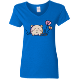 T-Shirts Royal / S Kawaii Mouse and Tulips Women's V-Neck T-Shirt