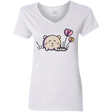 T-Shirts White / S Kawaii Mouse and Tulips Women's V-Neck T-Shirt