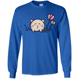 T-Shirts Royal / YS Kawaii Mouse and Tulips Youth Long Sleeve T-Shirt