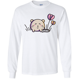T-Shirts White / YS Kawaii Mouse and Tulips Youth Long Sleeve T-Shirt