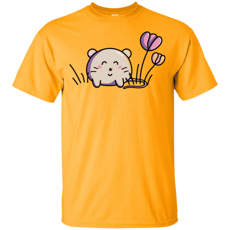 T-Shirts Gold / YXS Kawaii Mouse and Tulips Youth T-Shirt