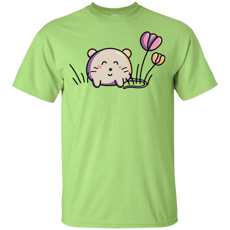 T-Shirts Mint Green / YXS Kawaii Mouse and Tulips Youth T-Shirt