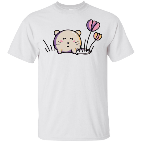 T-Shirts White / YXS Kawaii Mouse and Tulips Youth T-Shirt