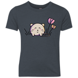 T-Shirts Vintage Navy / YXS Kawaii Mouse and Tulips Youth Triblend T-Shirt