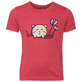 T-Shirts Vintage Red / YXS Kawaii Mouse and Tulips Youth Triblend T-Shirt