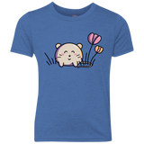 T-Shirts Vintage Royal / YXS Kawaii Mouse and Tulips Youth Triblend T-Shirt