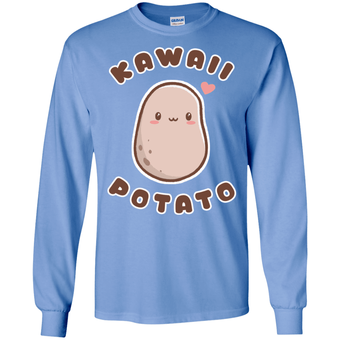 T-Shirts Carolina Blue / S Kawaii Potato Men's Long Sleeve T-Shirt