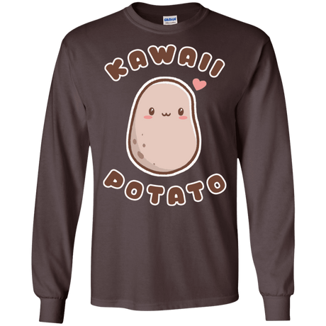 T-Shirts Dark Chocolate / S Kawaii Potato Men's Long Sleeve T-Shirt