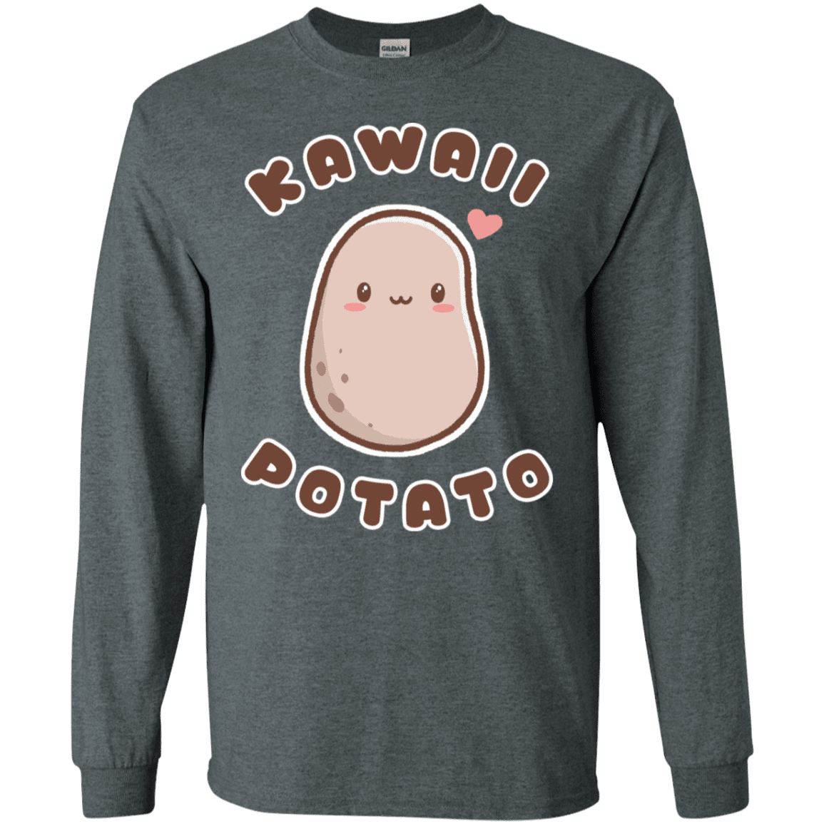 T-Shirts Dark Heather / S Kawaii Potato Men's Long Sleeve T-Shirt