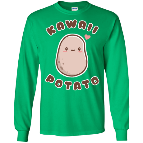 T-Shirts Irish Green / S Kawaii Potato Men's Long Sleeve T-Shirt