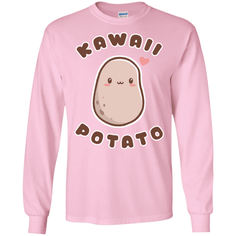 T-Shirts Light Pink / S Kawaii Potato Men's Long Sleeve T-Shirt