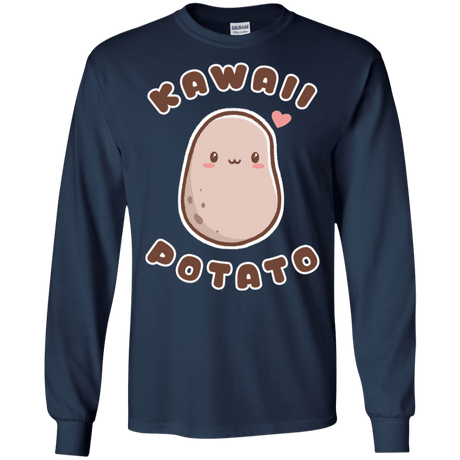 T-Shirts Navy / S Kawaii Potato Men's Long Sleeve T-Shirt