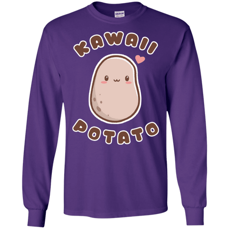 T-Shirts Purple / S Kawaii Potato Men's Long Sleeve T-Shirt