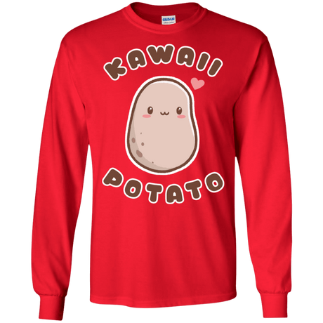 T-Shirts Red / S Kawaii Potato Men's Long Sleeve T-Shirt