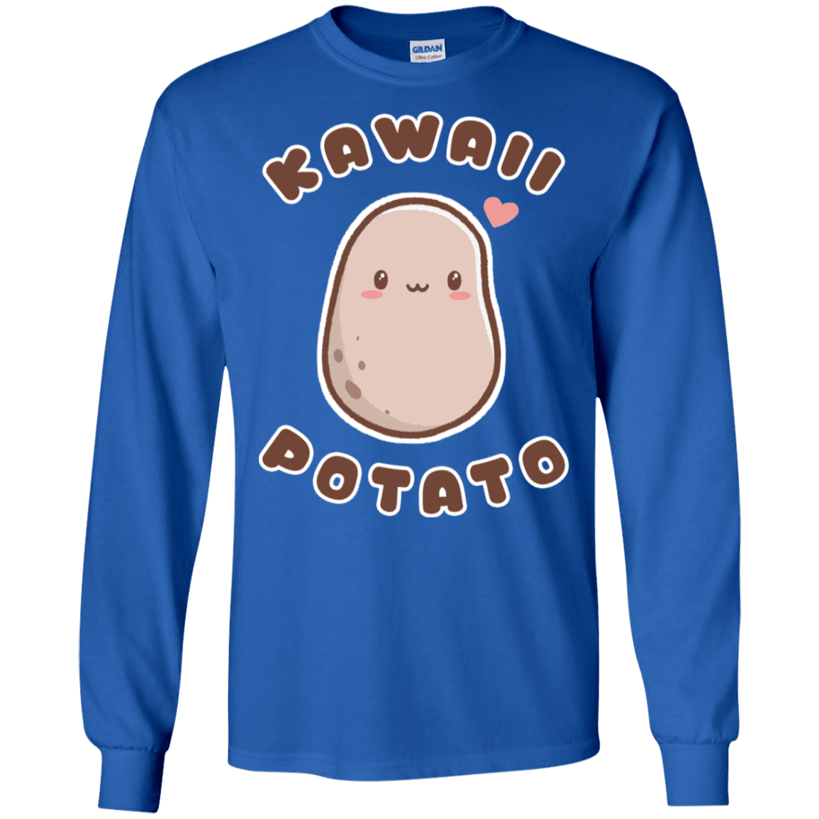 T-Shirts Royal / S Kawaii Potato Men's Long Sleeve T-Shirt