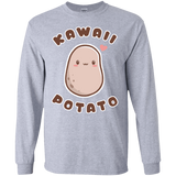 T-Shirts Sport Grey / S Kawaii Potato Men's Long Sleeve T-Shirt