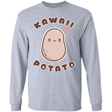 T-Shirts Sport Grey / S Kawaii Potato Men's Long Sleeve T-Shirt