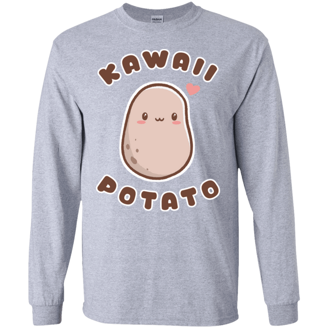 T-Shirts Sport Grey / S Kawaii Potato Men's Long Sleeve T-Shirt