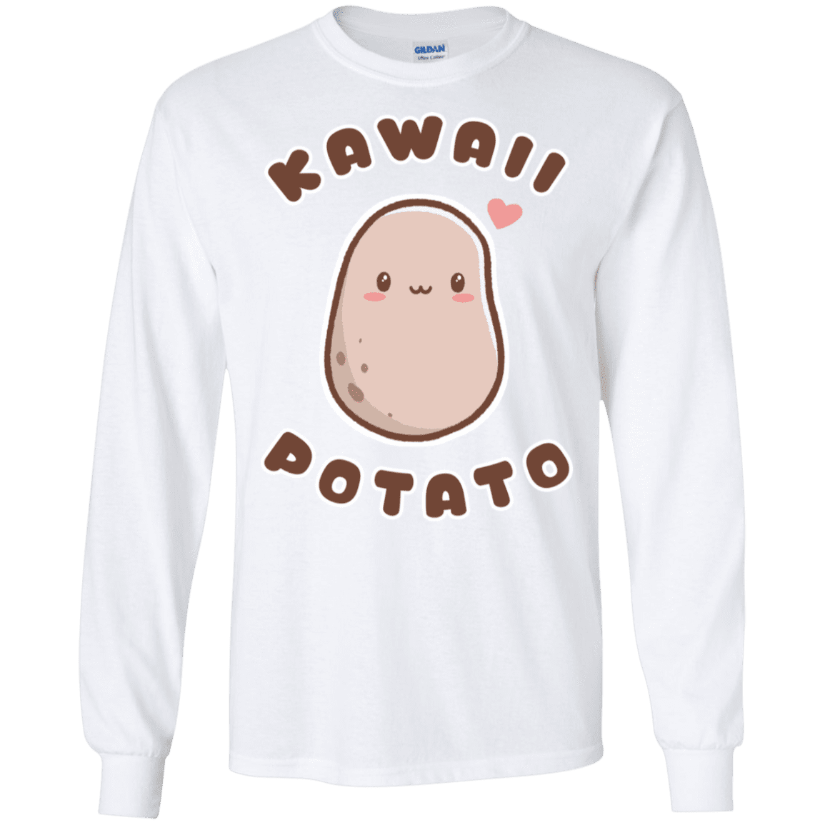 T-Shirts White / S Kawaii Potato Men's Long Sleeve T-Shirt