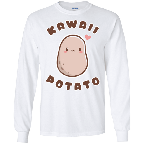 T-Shirts White / S Kawaii Potato Men's Long Sleeve T-Shirt