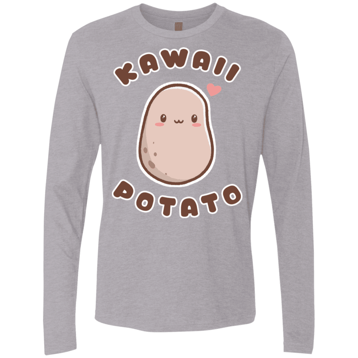 T-Shirts Heather Grey / S Kawaii Potato Men's Premium Long Sleeve