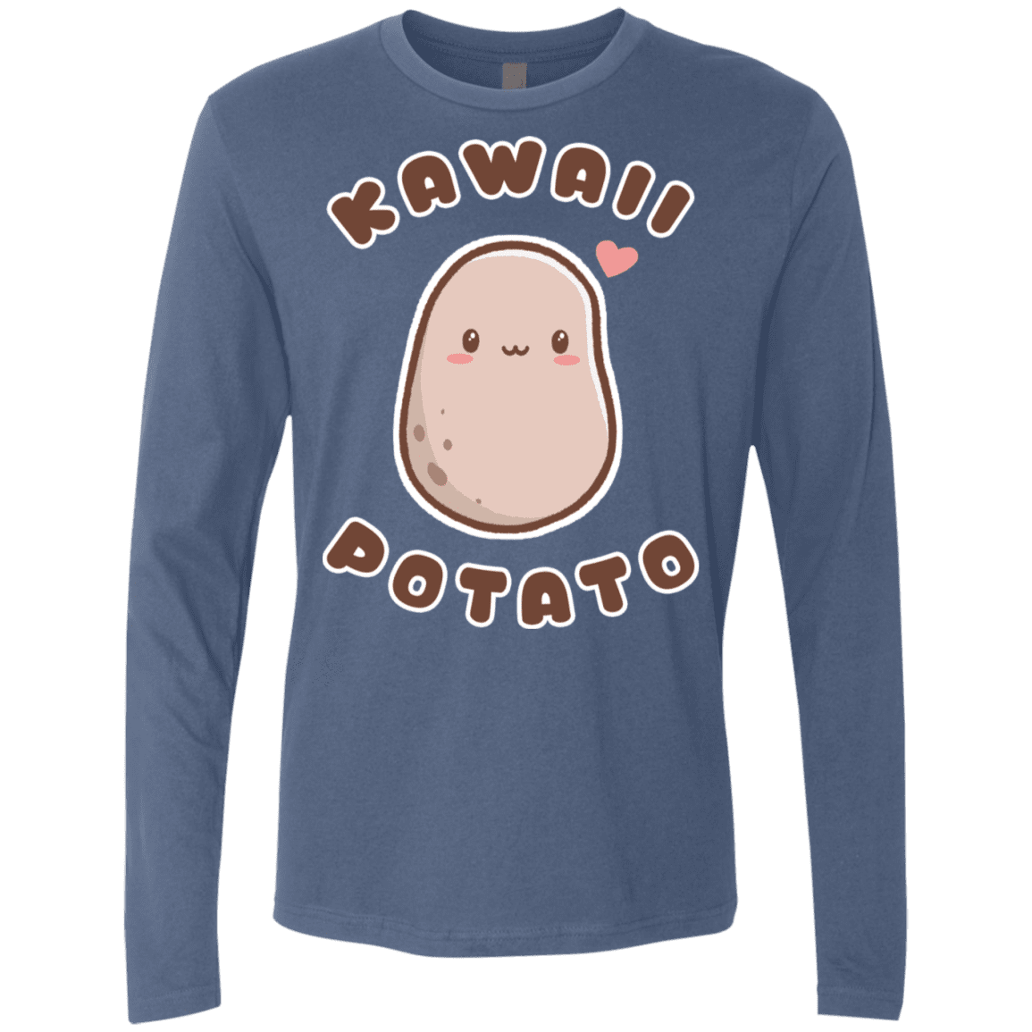 T-Shirts Indigo / S Kawaii Potato Men's Premium Long Sleeve