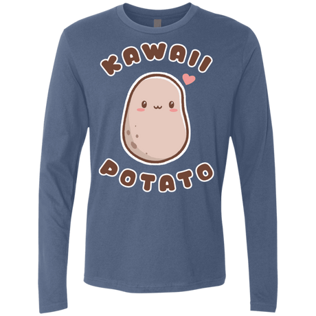 T-Shirts Indigo / S Kawaii Potato Men's Premium Long Sleeve