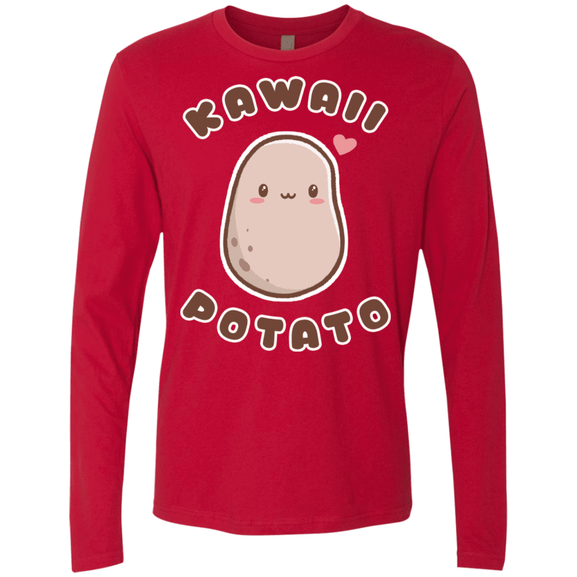 T-Shirts Red / S Kawaii Potato Men's Premium Long Sleeve