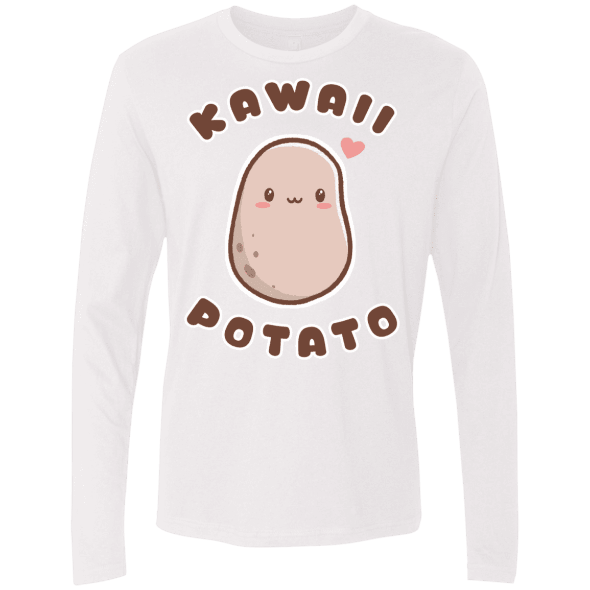 T-Shirts White / S Kawaii Potato Men's Premium Long Sleeve