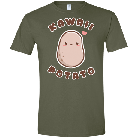 T-Shirts Military Green / S Kawaii Potato Men's Semi-Fitted Softstyle