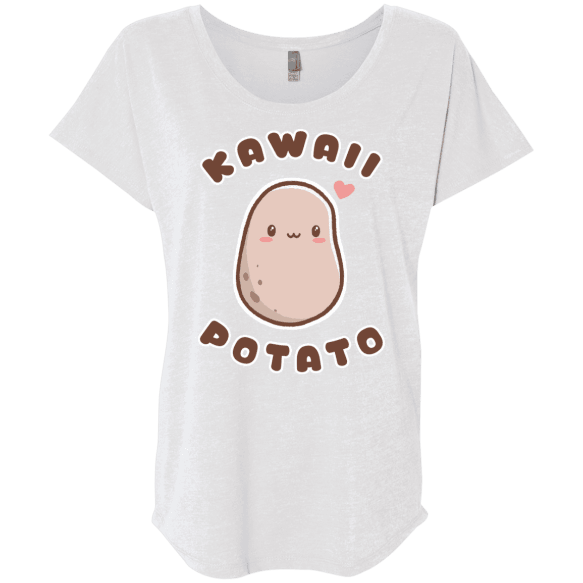 T-Shirts Heather White / X-Small Kawaii Potato Triblend Dolman Sleeve