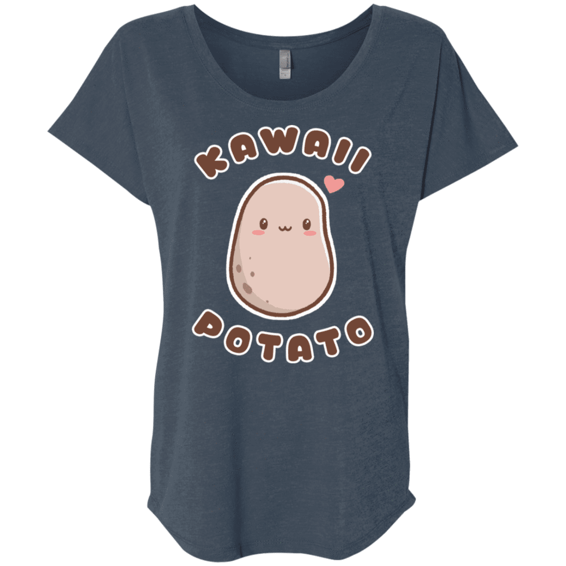 T-Shirts Indigo / X-Small Kawaii Potato Triblend Dolman Sleeve