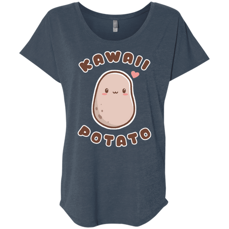 T-Shirts Indigo / X-Small Kawaii Potato Triblend Dolman Sleeve