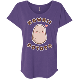 T-Shirts Purple Rush / X-Small Kawaii Potato Triblend Dolman Sleeve