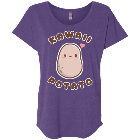 T-Shirts Purple Rush / X-Small Kawaii Potato Triblend Dolman Sleeve