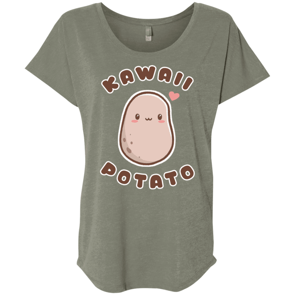 T-Shirts Venetian Grey / X-Small Kawaii Potato Triblend Dolman Sleeve