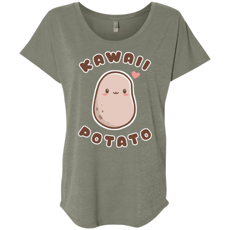 T-Shirts Venetian Grey / X-Small Kawaii Potato Triblend Dolman Sleeve
