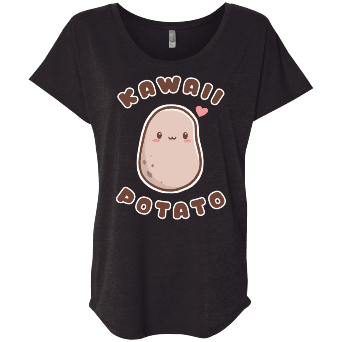 T-Shirts Vintage Black / X-Small Kawaii Potato Triblend Dolman Sleeve