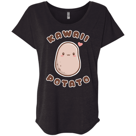 T-Shirts Vintage Black / X-Small Kawaii Potato Triblend Dolman Sleeve