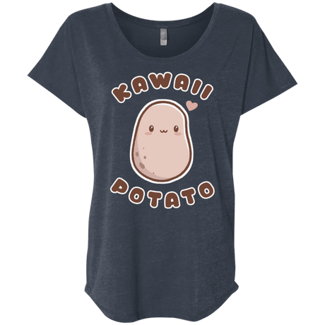 T-Shirts Vintage Navy / X-Small Kawaii Potato Triblend Dolman Sleeve