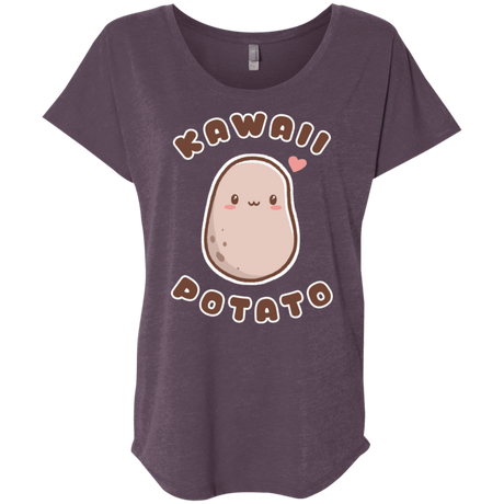 T-Shirts Vintage Purple / X-Small Kawaii Potato Triblend Dolman Sleeve